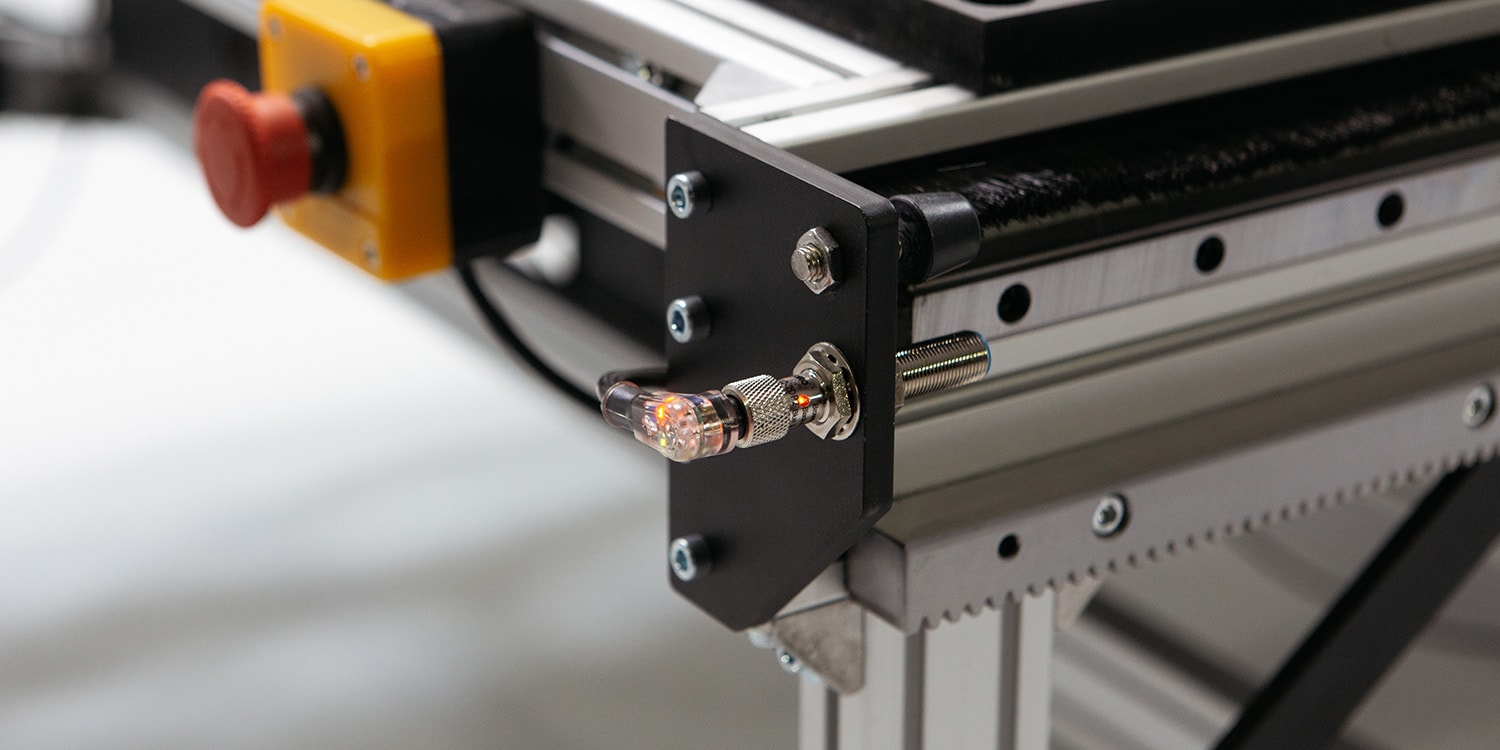 Close up on the Y limit sensor of the Mekanika Fab