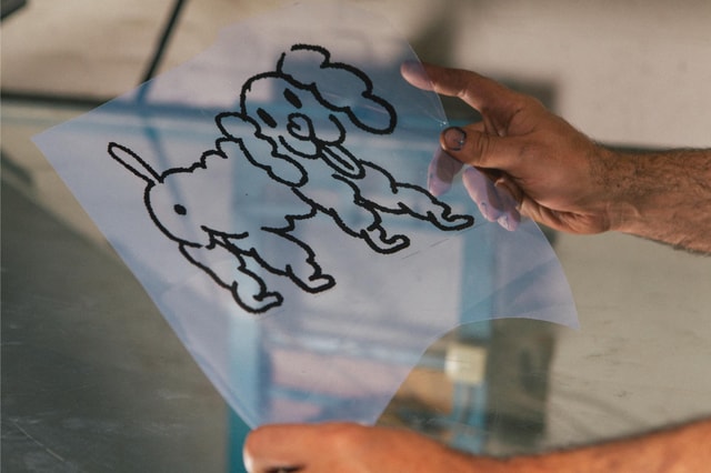 screen printing stencil dog drawing Chromodrome