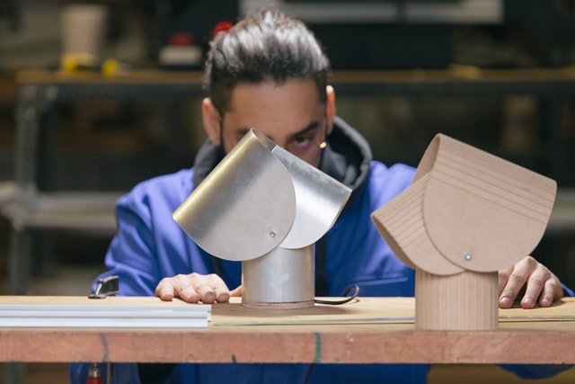User checking his lamp prototypes