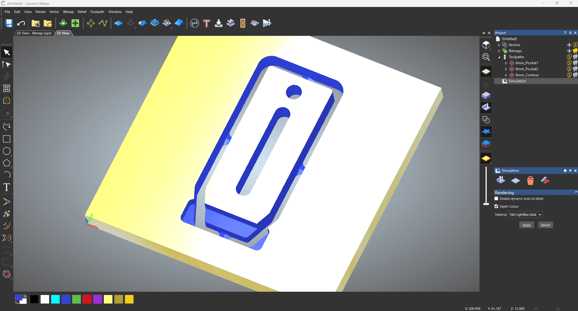 Carveco 3D view clamp